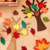 96pcs Kit Thanksgiving Felt Tree DIY Craft Fall Tree Decorations Christmas Party School Activity Education Toy Wall Hanging Gift