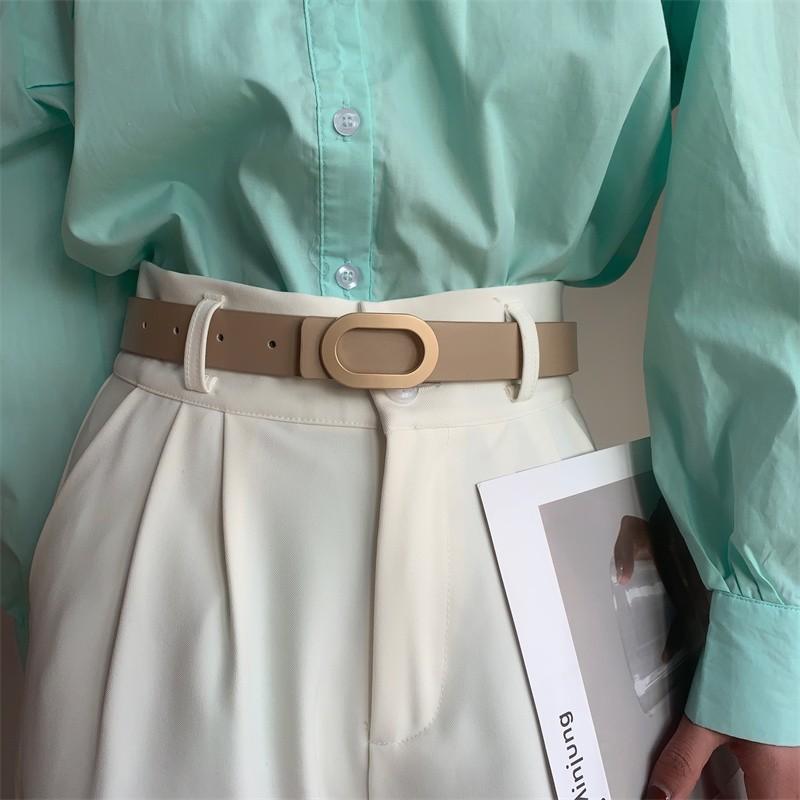 New Korean Version of Popular Imitation Leather Belt for Women Antique Hidden Buckle Belt for Women New European and American Style Belt