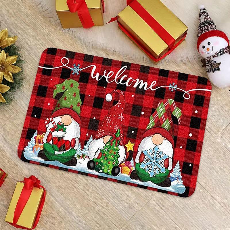 Merry Christmas Santa Claus Welcome Carpet Party Living Room Sofa Bedroom Bedside Study Entrance Door Rug Non-slip Decor Mat