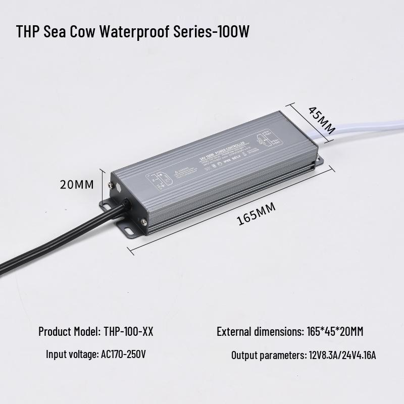 Şerit LEDler ve Işıklı Kutular için Su Geçirmez LED Sürücü Güç Kaynağı