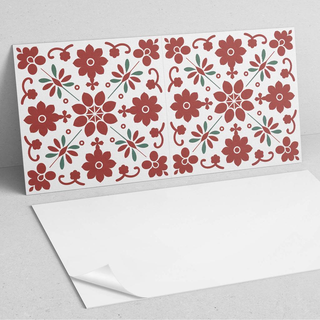 Self-adhesive patterned vinyl decor for the bedroom 100x50 cm floral pattern with leaves