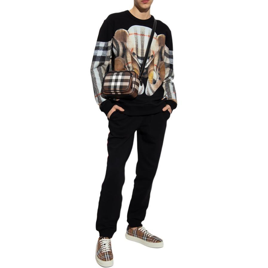 Burberry Sweatshirts Men's Black Crew Neck Moderate Regular 8049567