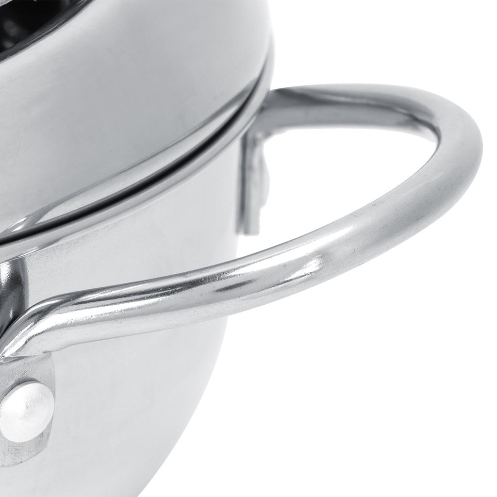 Fryer Pot Stainless Steel With Thermometer Oil Drip Drainer Rack Multifunctional Detachable Lid