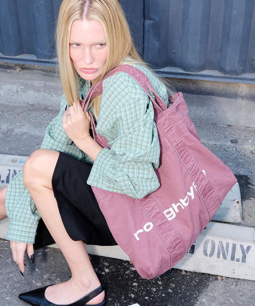 Roughtype Rt Logo Washed Tote Bag - Indi Pink