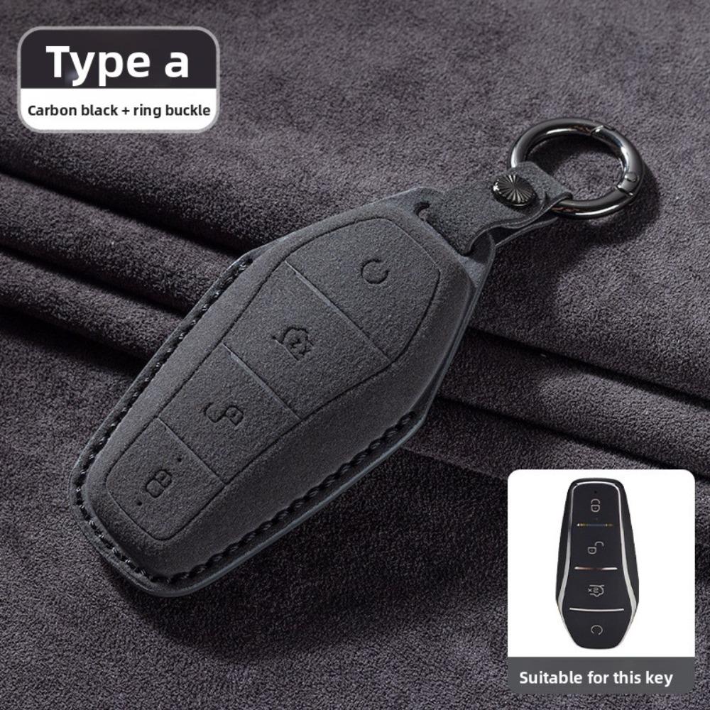 For BYD Song Plus DMI Han EV DM Dolphin 3D Full Cover Suede Car Key Case for Song Pro Tang DMI