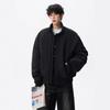Men's Winter Retro Loose-Fit Bomber Jacket - Stand Collar, Padded, American Trendy Style