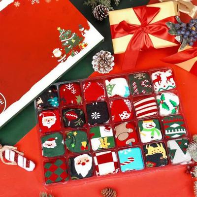 Yousheng Sock Advent Calendar 2025 24 Days Christmas Countdown Calendar 12 Pairs Holiday Surprise Cotton Sock Gifts for Men Women