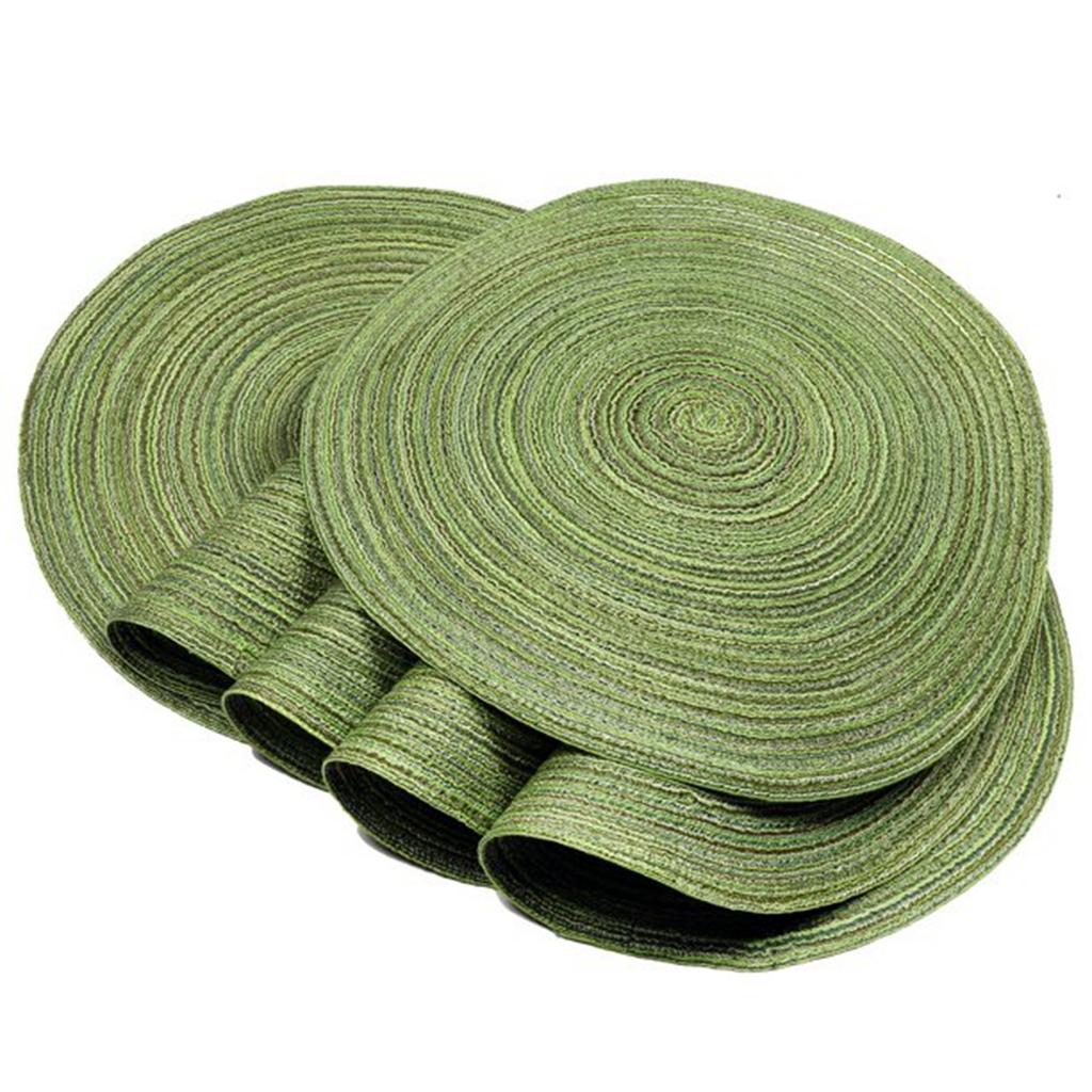 4-piece Set Meal Mat Woven Round Mat Tableware Cup Pad Woven