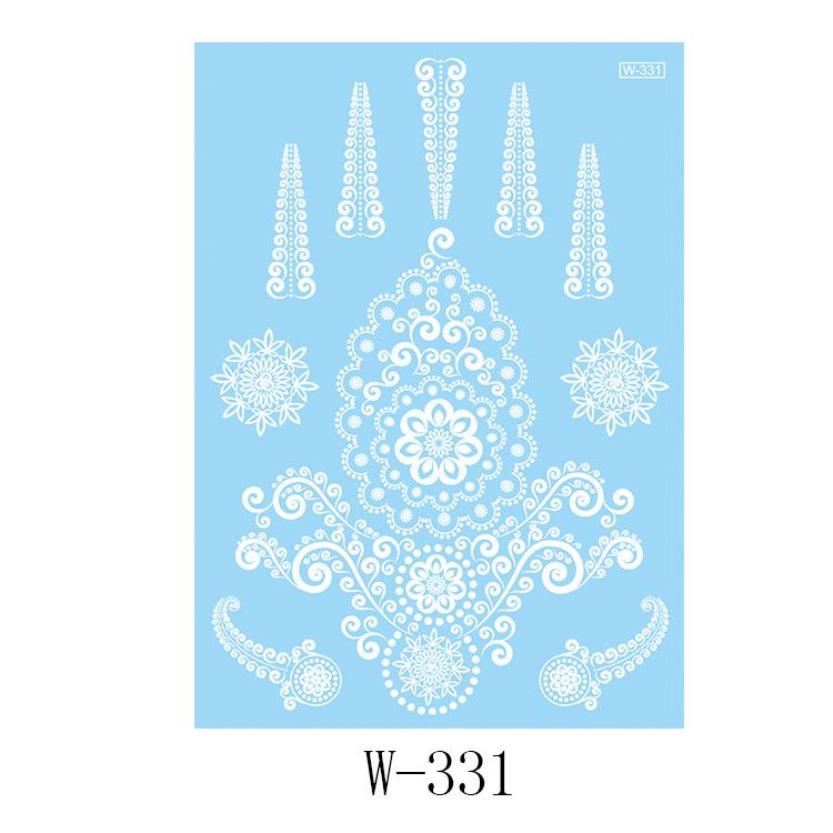 Black And White Lace Tattoo Sticker Wedding Bride Waterproof Tattoo Sticker Tattoo