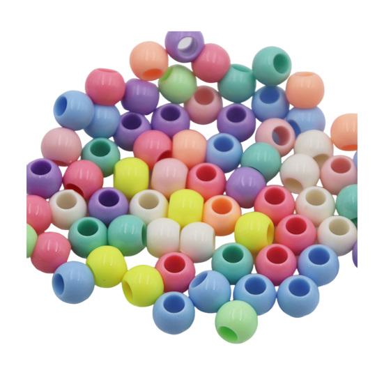 50Pcs Acrylic Big Hole Beads 6mm Center Hole Solid Color Beads Loose Spacer Beads for Jewelry Making DIY Necklace Bracelet