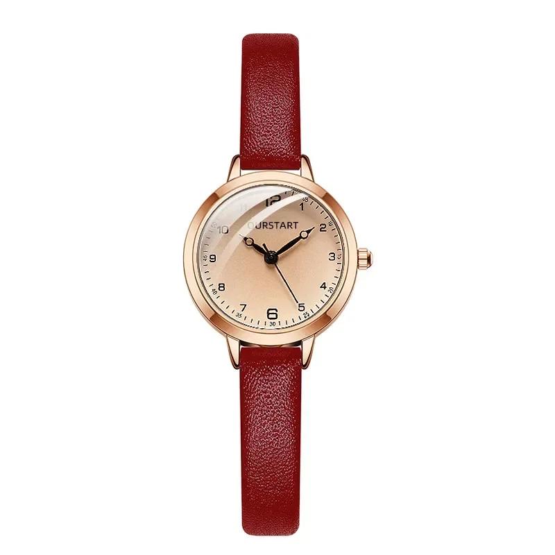 

Retro Student Watch New Ladies Watch Simple Women s Watches Thin Belt Temperament Fashion Casual Ladies Quartz Wristwatches красный