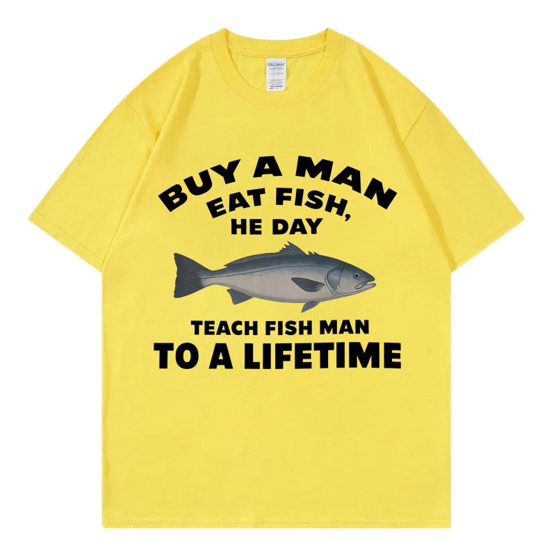 Buy A Unisex Eat Fish Funny Meme T Shirt High Street Fashion Trend Short Sleeve Tshirts Unisex Unisex Casual 100cotton Summer Tshirt