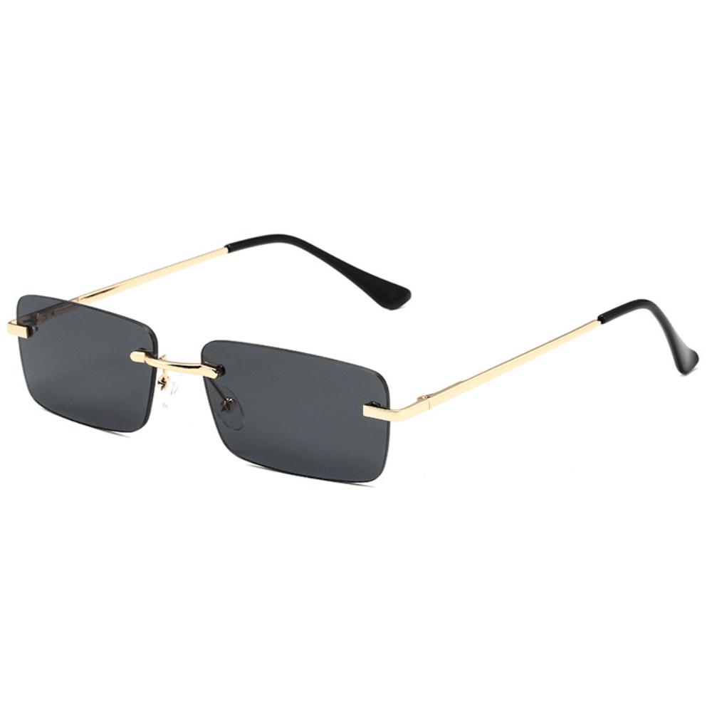 Rimless Rectangle Sunglasses Fashion Popular Women Men Small Square Sun Glasses For Female Male Summer Traveling Shades Oculos