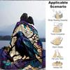 1pc Stained Glass Raven Print Blanket   Lightweight Flannel Throw Blanket For Sofa, Bed, Living Room, Office, Outdoor Travel, Camping