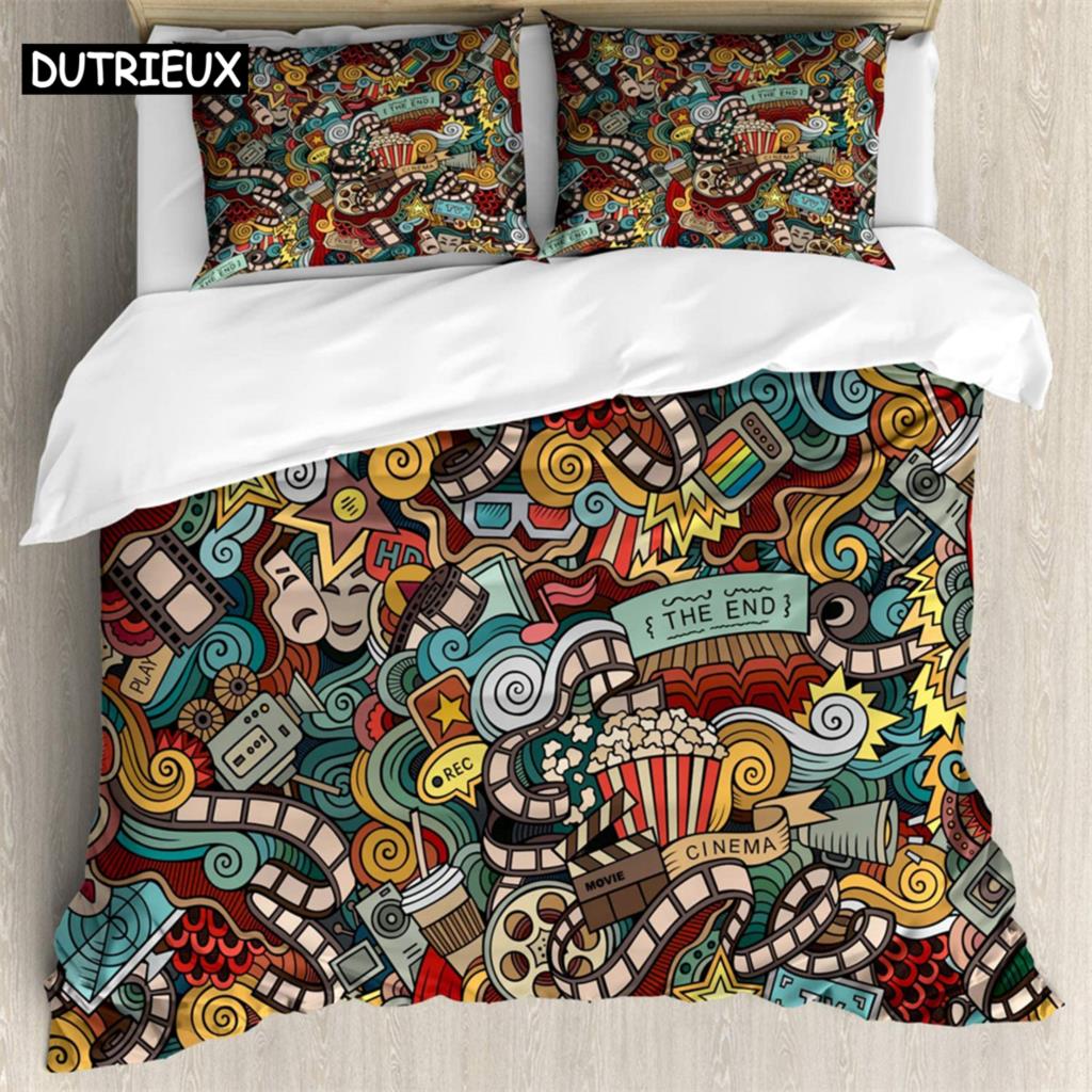 Color digital kit 3Pcs Bedding Sets 3D Digital Printing Custom Quilt Duvet Cover Set  Home Queen King Quilt Pillowcase (135x200cm)&set