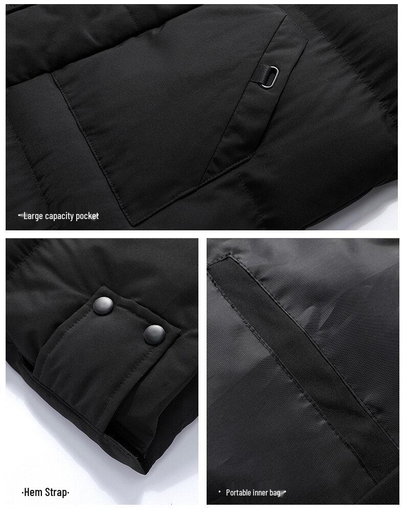 Plus Size Men's Mid-Length Thickened Winter Cotton Jacket