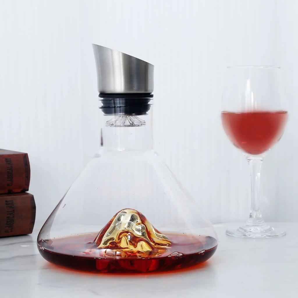 1500ML Iceberg Whisky Wine Decanter Handmade Lead-free Crystal Wine Pourer Carafe Thickened Wine Dispenser Pot Bar Accessories
