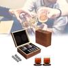Luxurious Brown Granite Whisky Glasses Set With Whiskey Stones And Wooden Box