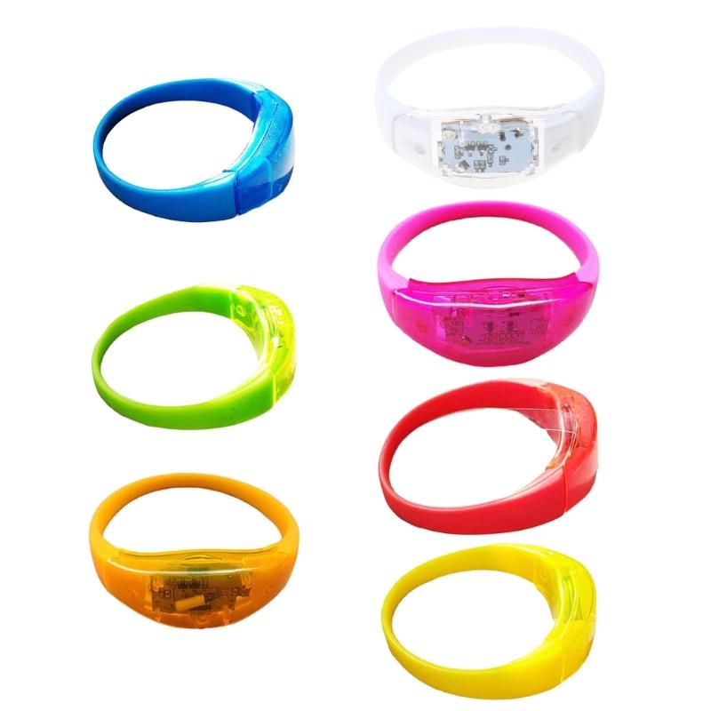 5 Stück Sprachaktivierte Sound Control LED Armbänder Blinkendes Silikon Armband Weihnachten Bar Konzert Festival Party Zubehör