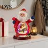 Winter Santa Figurine Christmas with LED Light, Glowing Claus Resin Statue Statue, Snow Landscape Desktop Decoration for Party Favors Decor