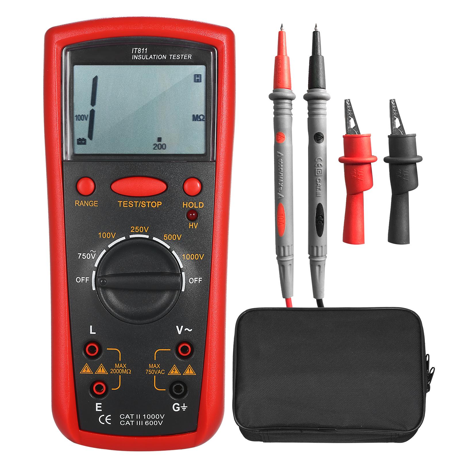 

Digital Insulation Resistance Meter High Accuracy LCD Insulation Tester for Electrical Equipment Red