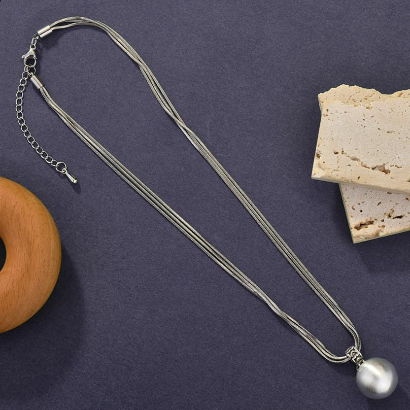 High-end Titanium Steel Pearl Necklace For Women Featuring Unique Layered Snake Chain