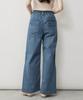 atONE Baggy Cargo Pants with Stretch Chino and Elasticated Baker Pants ATC-0030 Women's Wide-Leg (LL, BLUE)