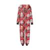 Christmas Print Parent-Child Outfit Hooded Zipper One-Piece Fashionable Home Suit Set
