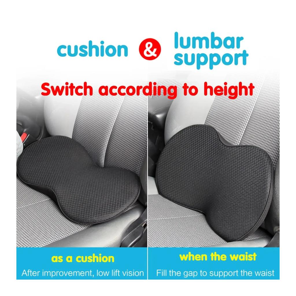 Car Seat Cushion Lumbar Support Pad Memory Foam Breathable Relief Universal Driver and Passenger Comfort Back Pain Relief