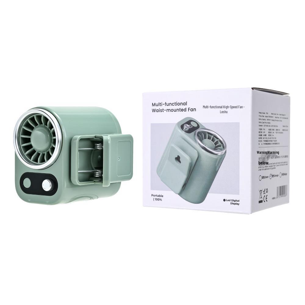 2026 Portable USB Charging Waist Clip Fan for Outdoor Sports & Travel
