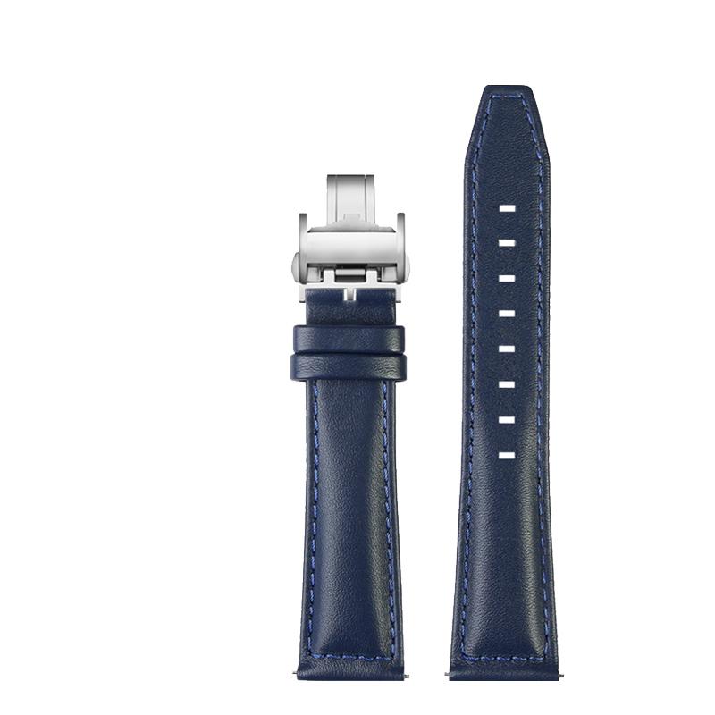 Leather Strap 21/22mm for Longines SPIRIT Rolex Black/Green Water Ghost Omega SEAMASTER 300 High-end Italian Cold Watch Strap