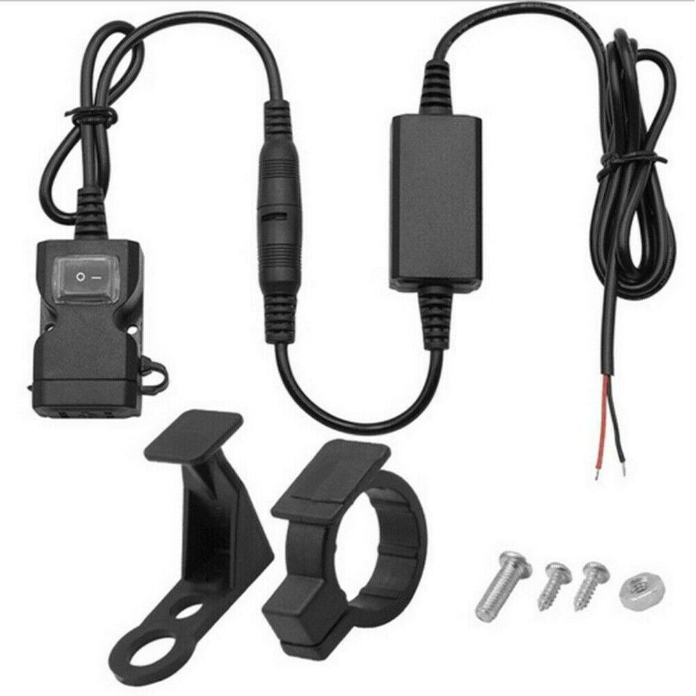 

Адаптер двойного USB-зарядного устройства для мотоцикла, водонепроницаемый зарядник для телефона с вольтметром, вкл/выкл, аксессуары