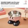 Simple Cartoon Cute Cat Food Bowl High-legged Large Capacity Pet Feeding Bowl Non-Slip Household Puppy Water Feeder Pet Supplies