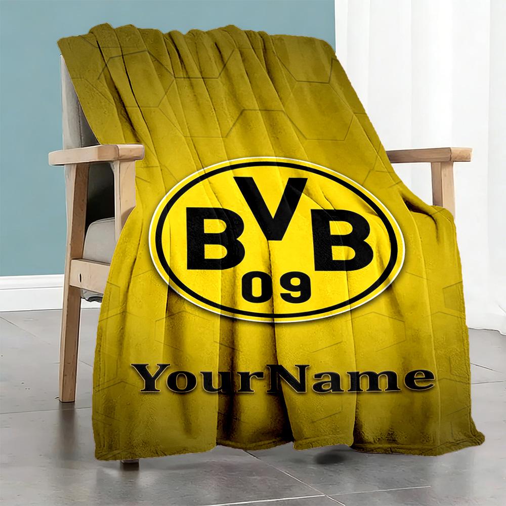 Borussia Dortmund Personalized Text Blanket Multi-purpose Personalized Blanket Soft Warm Cozy for Bedding Nap Office Sofa for All Occasions
