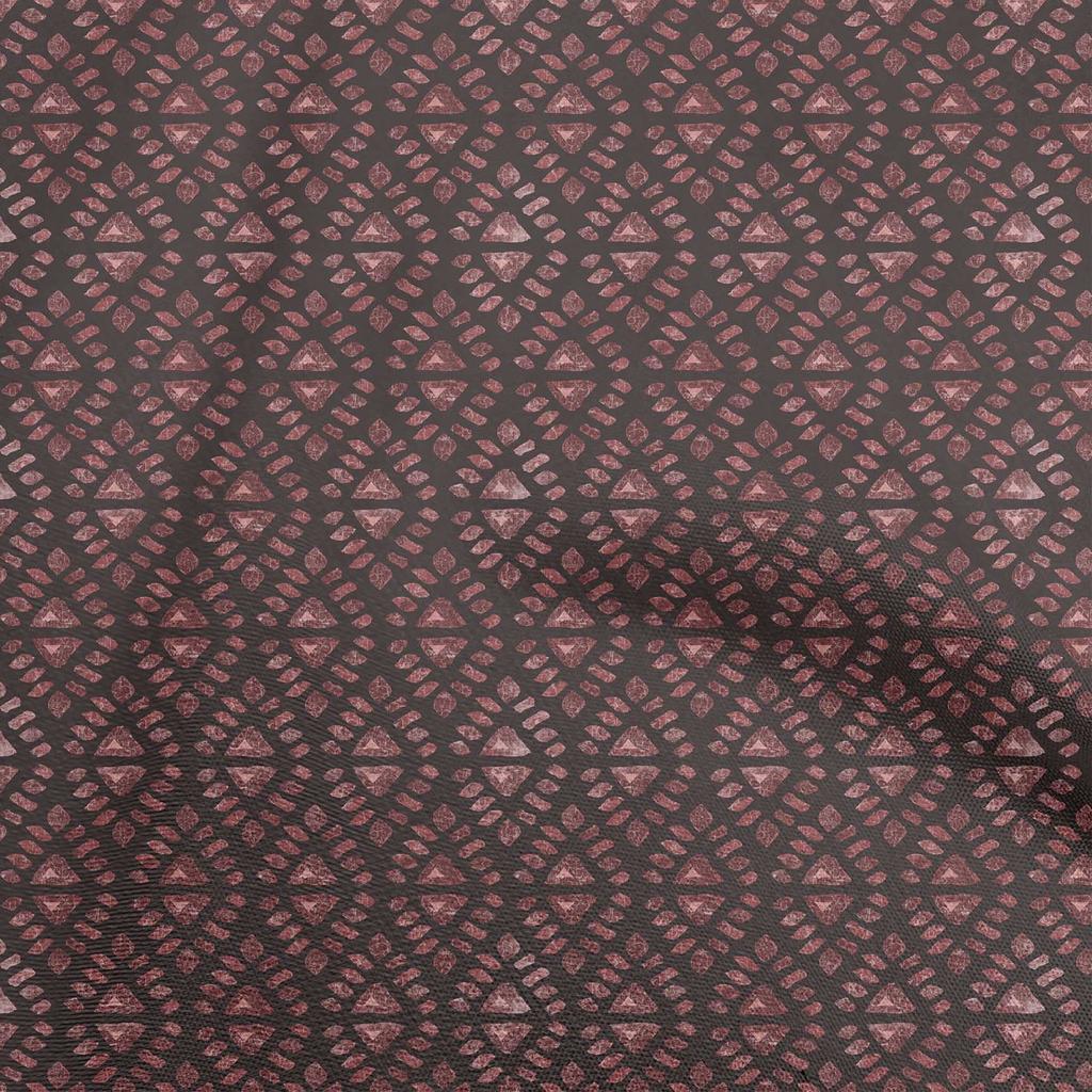 oneOone Cotton Flex Brown Fabric Asian Batik Geometric Quilting Supplies Print Sewing Fabric By The Yard 40 Inch