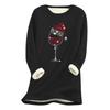 Women's Christmas Print Thick Plush Lambswool Warm Long Top