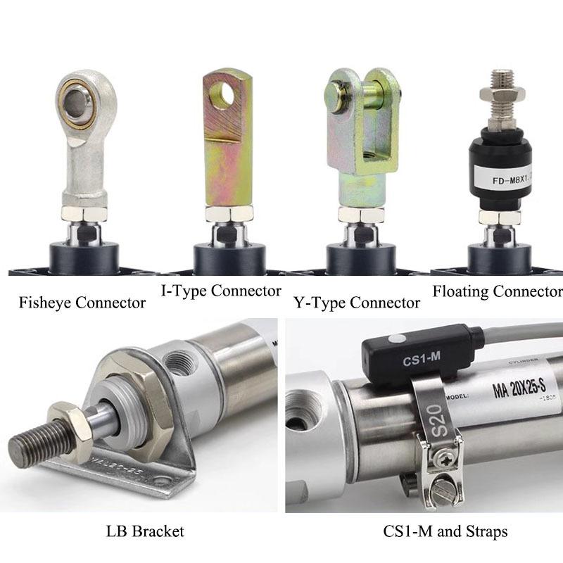 MA Pneumatic Air Cylinder Stainless Steel Mini Double Acting Single Rod 16/20/25/32/40 Bore 10~500mm Stroke MA32