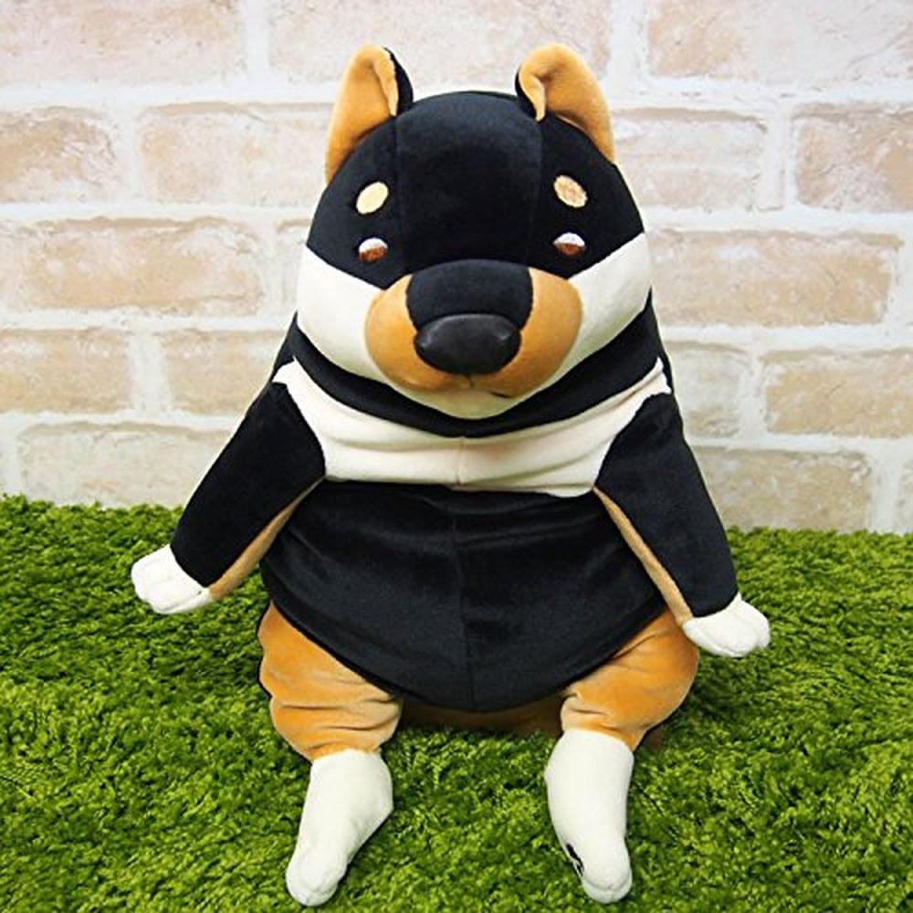 Shinada Global Mochi Series Mochi Inu Black Shiba Plush Toy Dog Animal MOIN-0350B 22×22×30cm