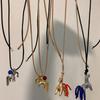 Artistics Horse Charm Jewelry Bohemian Styles Necklace Soft Wax Cord Chain Versatile Wardrobe Staple