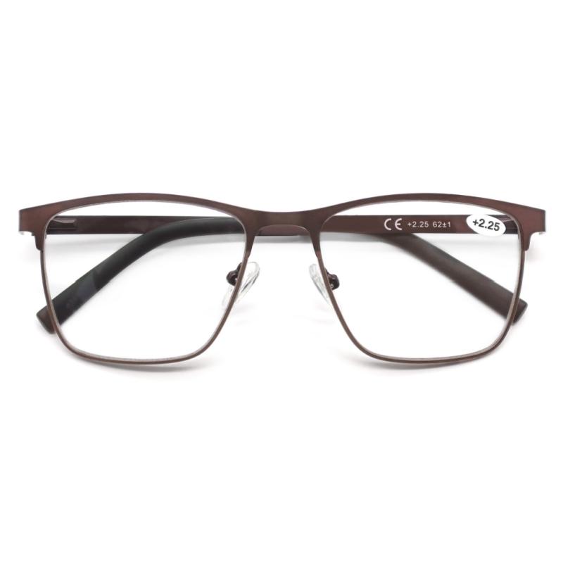 Modfans Blue Light Reading Glasses for Men Metal Frame Magazine Readers Magnifier Presbyopia Lens Eyewear Diopter +0.75~4.0