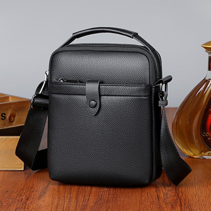 Business Style Men's Shoulder Bags PU Leather Man's Small Messenger Bag Luxury Design Men Handbag Bag Shoulder Bags