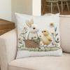 2D Embroidery Style Pillowcase Cute Rabbit & Chick Print Polyester Pillow Cover Decor Cushion Case For Home Soft Cushion Cover