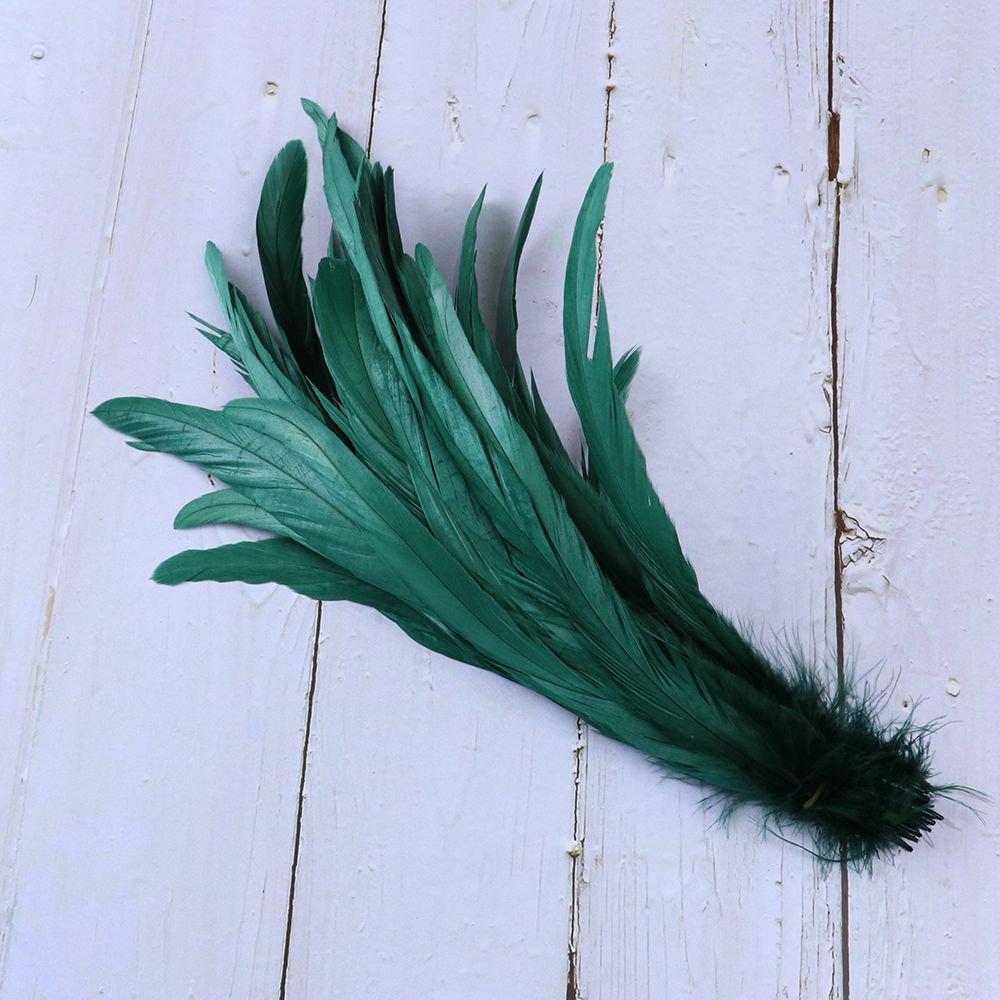 

50Pcs Natural Cock Tail Feathers Set 25-40Cm Stage Performance Clothing Decoration Feathers Crafts Wedding Party Decorations 25-30cm50pcs темно-зеленого