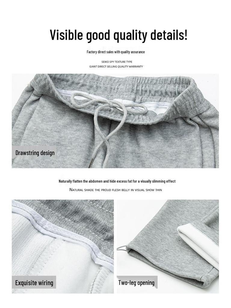 Γυναικείο Φλις Παντελόνι Φόρμας από Βαμβάκι: Douyin Φθινόπωρο/Χειμώνας 2024 Casual Στυλ Ευρείας Γάμπας