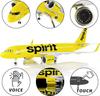 Airplane Model 320 Aircraft A320 NEO Spirit Airlines 47cm Resin Light & Wheel Landing Gear Collection Plane Enthusiast Gift