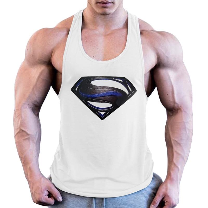 Premium Quality Men Bodybuilding Tank Top Muscle T-shirt With 3d Superman Design