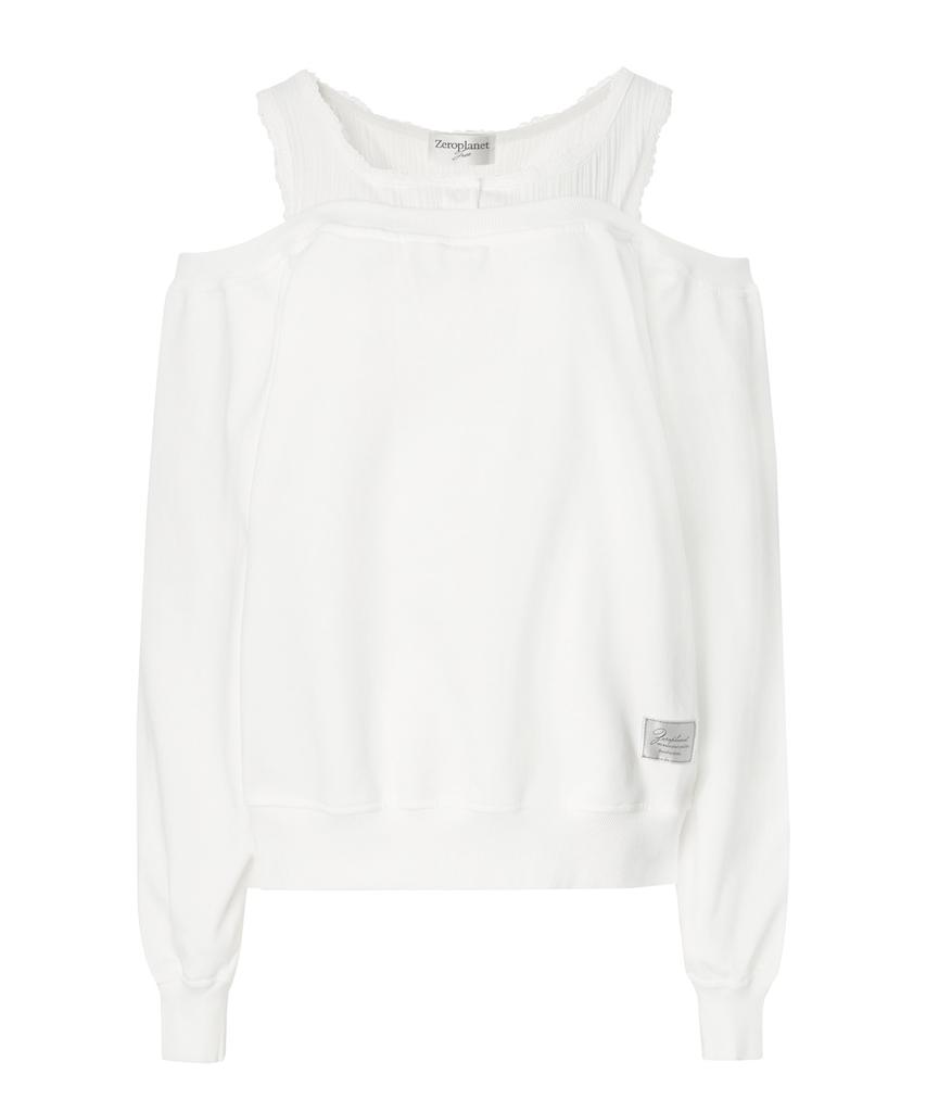ZEROPLANET Kelsey Layered Sweatshirt [White]