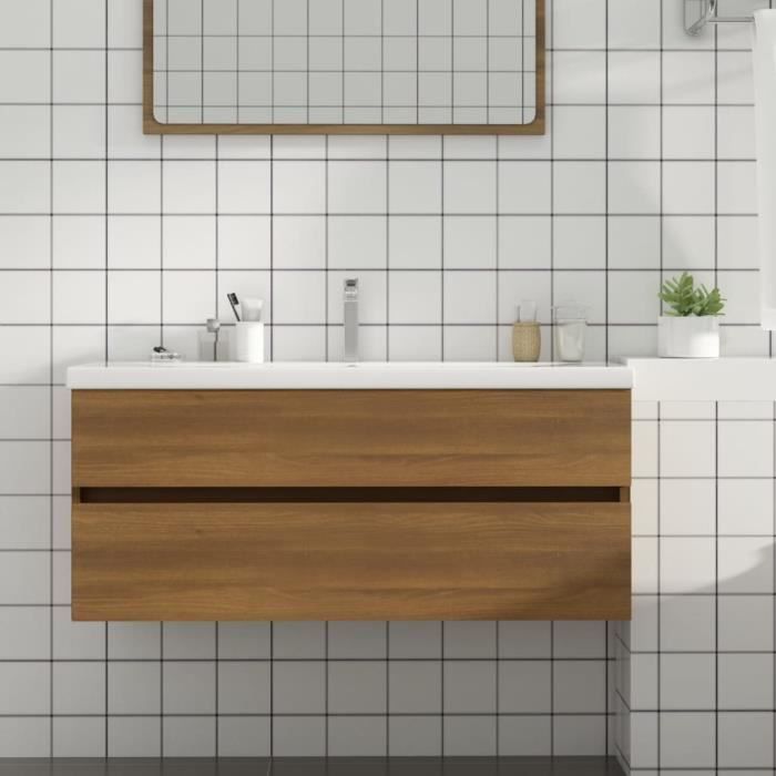 VidaXL Washbasin Cabinet Brown Oak 100x38.5x45 Cm Engineered Wood 815659