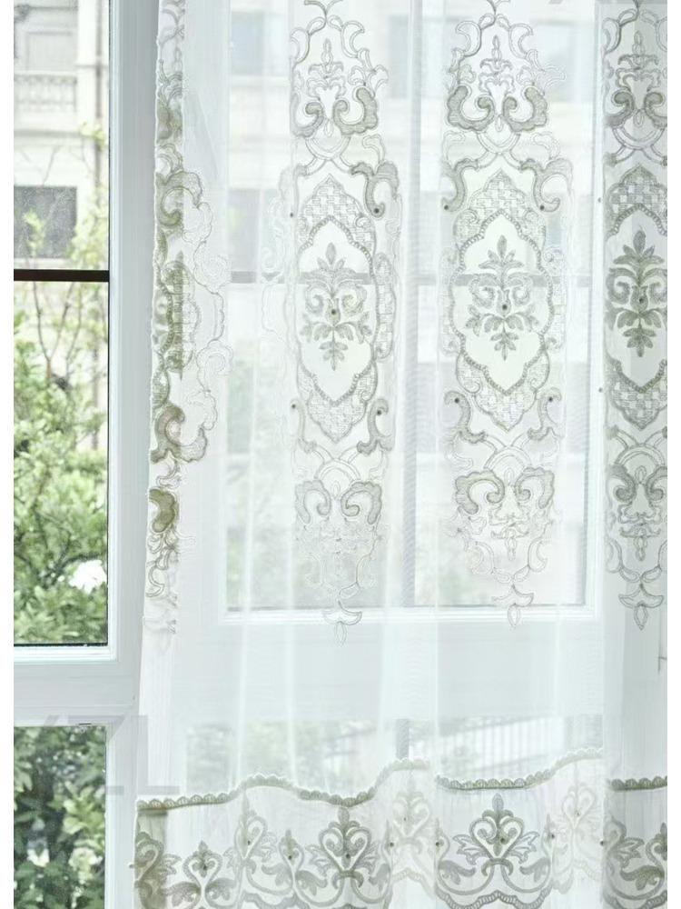 European Curtain Embroidery Living Room Bedroom Balcony Transparent Curtain Curtain Window Screen