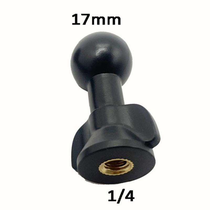 Plastic 17mm Ball Head Adapter Universal Phone Stand Converter Easy to Operate for 1/4 Nut Phone Holder & Tripods Stand